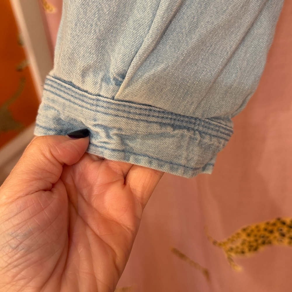 Free People Light Blue Gauze Pullover Top - Picture 7 of 10